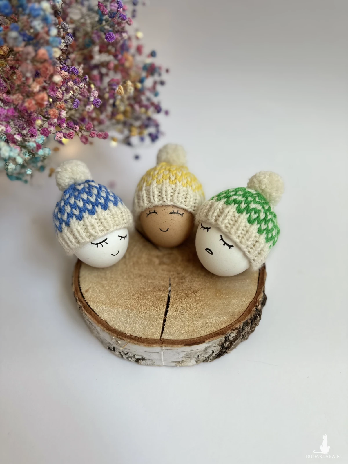 Czapeczki na jajka wielkanocne - zestaw 3 szt.